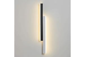 niuniaj 30W Wandlampe Innen,LED Wandleuchte Innen,115CM Wandleuchte Lang,Naturweiß 4000K,Wandlampe Design Schwarz+Weiße für Wohnzimmer, Schlafzimmer, Treppenhaus, Arbeitszimmer