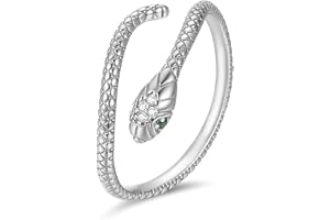 HinDaLi 925 Sterling Silver Ormring för Kvinnor Män Flickor Små Orm Öppna Ringar Justerbar Ring Silver Finger Fidget Tumring