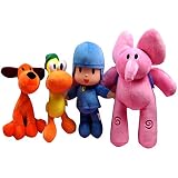  POCOYO Y AMIGOS LOTE 4 PELUCHES 20-26 cm PLUSH TOY ELLY LULA POCOYO PERRO PATO ELEFANTE