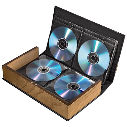 Hama CD-Ordner für 56 CDs/DVDs/Blu-rays, stabile Konstruktion mit Holz-Seitenteilen, schwarz/braun - 3