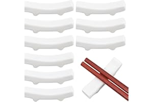 PLIGREAT 10 Pcs Soporte de palillos de porcelana Soporte de palillos de cerámica japonesa Soporte de palillos para soporte de tenedor de cuchara Restraunt Decoración de mesa de cena de hotel