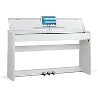 McGrey DP-18 WM Pianoforte Digitale Bianco Opaco - 88 Tasti Tastiera con azione a martello - Pianola musicale con USB, 128 su