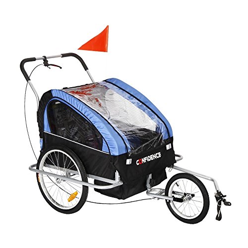 Confidence 2 in 1 Baby Bike Trailer w/ Suspension Blue