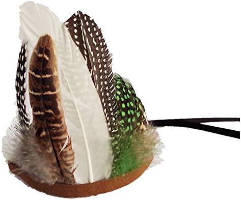 Marksafe Pet Girl Costume Headband Native American Style Feather Crown hat for Dog Cat Girl