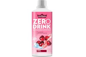 ‎GYMQUEEN GymQueen Zero Drink Kirsche 1000ml, kalorien- und zuckerarmes Getränkekonzentrat 1:80, angereichert mit B-Vitaminen für deinen Stoffwechsel und L-Carnitin, Getränke-Sirup mit wenig Kalorien