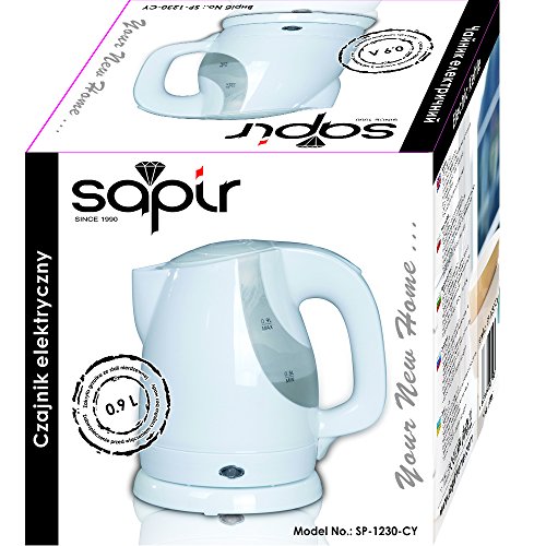 SAPIR SP-1230-CY Elektrischer schnurloser Reise-Wasserkocher, 900 ml, 1300 W, weiß / grün - 3