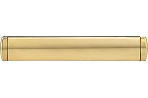 IRONWORX® Enigma 12" Premium Slimline Metal Sleeved Letterbox Polished Gold ❘ Fully Weather Sealed, 180° Opening, Ultra Durable Modern Design, Compatible with UPVC, Composite & Wooden Doors