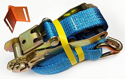 A PAIR of 5TONNE 10M Ratchet Straps with Claw Hook (4 x FREE corner protectors)