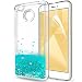Produktbild LeYi Hülle Xiaomi Redmi 4X Glitzer Handyhülle mit HD Folie Schutzfolie,Cover TPU Bumper Silikon Flüssigkeit Treibsand Clear Schutzhülle für Case Xiaomi Redmi 4X Handy Hüllen ZX Turquoise
