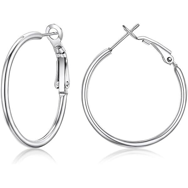 Suplight Paire Créoles Acier Inoxydable Femme - Diamètre 30/50/60/70/100mm Boucles Oreilles Grandes