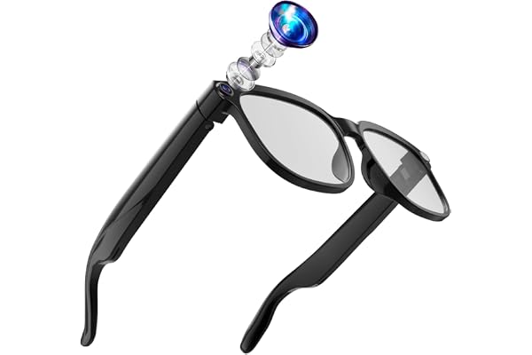 AHENOD Lunettes intelligentes AI 32 Go avec caméra HD 4K, Lunettes avec caméra Anti-tremblement 8 MP, Prise en Charge de l'enregistrement vidéo, Traduction en Temps réel, Verres photochromiques