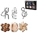 Produktbild Brainteaser, Foxom 6er IQ-Spiel Set Brainteaser 3D-Puzzles Geduldspiele Metallpuzzle Holzpuzzle