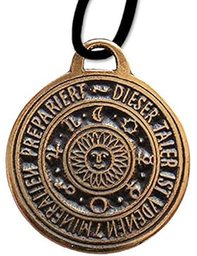 Anhänger Astrologisches Amulett mit Lederhalsband Schmucksäckchen und Karte 16