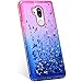 Produktbild Jinghuash Kompatibel mit LG G7 ThinQ Hülle,3D Liquid Glitzer Sequins Sparkle Schutzhülle mit Bling Glänzend Diamant Strass Dünn Weiche TPU Silikon Handyhülle für LG G7 ThinQ-Rosa blau