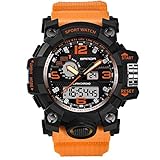 WATCH GYQ@ Mode Sport multifunktions Student elektronische Uhr männer Wasserdichte quarzuhr,Orange