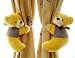 Cute Teddy Bear Curtain Tie Backs 2Pc Set baby nursery - Pale Yellow
