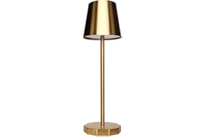 D-LIGHT PROFESSIONAL Lampada da Tavolo senza Fili, Ricaricabile e Dimmerabile con Controllo Touch da Comodino o Scrivania, Colore Oro