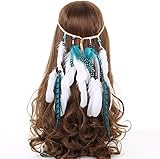 AWAYTR Stammes-Feder Boho Stirnband Perlen Niedlich maskerade Schick Kleid Kopfstücke Hippie Haar-Zusätze - 