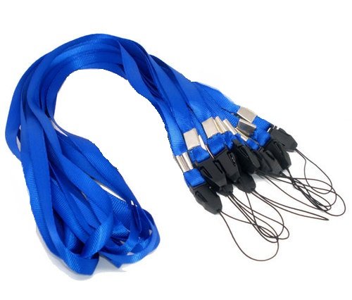 CKB Ltd 50 x Blue Azul Acollador ID Correa Cuello Divisa Dolsa Tarjeta Clave Tenedor Colgante Cuello Cinta Lanyard Neck Strap For ID Card/Mobile Phone/Gym Key/Access Pass Holder Loop Clip