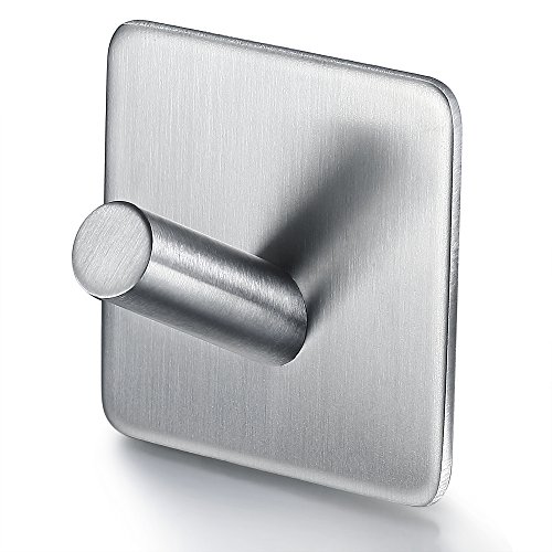 BasicForm selbstklebender Haken, belastbar, Edelstahl, starker Halt, 3M, hinterlässt keine Schäden - 2