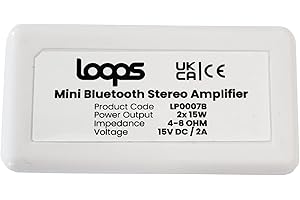 Loops - 30W Wireless Bluetooth Dual Stereo, 4 Output Amp Amplifier - Audio Receiver Sound System 10M Minimum