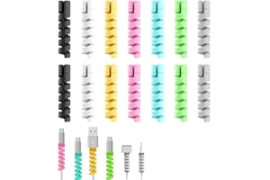 YAPKOLV 14 Pièces Protège-Câbles Protection Chargeur pour Chargeur Type-C Charge Rapide Tous Téléphones Câbles de Charge Câble Souris Câble USB (7 Couleurs)