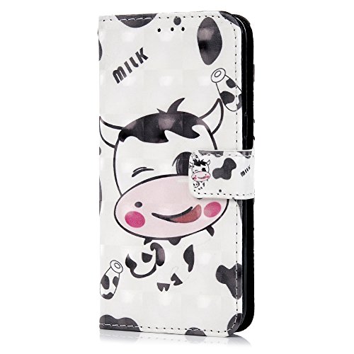 Badalink Case für Samsung Galaxy S8+ (S8 Plus) PU Leder (TPU innere Schicht) Tasche Flipcase Gemalt Schutzhülle mit Kreditkarteninhaber Kippständer Magnet-Schloss Handyhülle Färse - 5