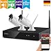 Produktbild XMARTO WLAN Überwachungskamera System 4CH NVR mit 2X 960p IP Funk Überwachungskamera Audio Wetterfest Nachtsicht Bewegungserkennung