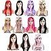S-noilite® Womens Sexy Long Wig Fancy Dress Full Hair Wigs Costume Party Hen Night Club (Curly-19inches, Dark Brown)