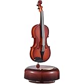 Keman M&uuml;zik Kutusu Klasik Kurmalı M&uuml;zik Kutusu D&ouml;nen M&uuml;zik Kutusu D&ouml;ner Taban Telli M&uuml;zik Aleti Minyat&uuml;r Replika Artware Noel