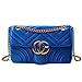 Produktbild CG lock umhängetasche samt/Leder handtasche kleine goldkette abendtasche wellenmuster retro diagonal paket Herbst Und Winter für frauen (blauer Samt, 27 * 16 * 7cm)