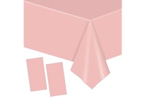 YAAVAAW 2 Stück Einweg Tischdecke Rosa Papiertischdeck Roll Kunststoff Party Tischdecken,137 * 274cm Papiertischdecken Rolle wasserdichte Tischtuch für Bienen Party,Kindergeburtstag,Hochzeiten,Weihnachten