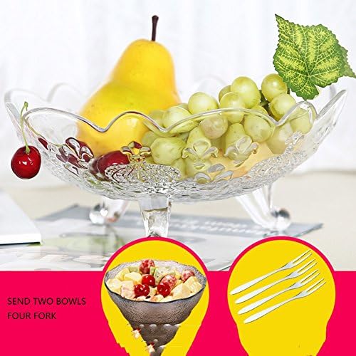 GFJDSOTFBN European-style household snack plate,fruit plate, crystal glass fruit plate,modern dried fruit plate, living room,coffee table creative candy plate fruit bowl-B