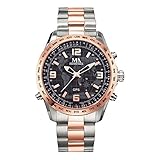 Meister Anker Herren Funkmultifunktionsuhr 21cm grau Quarz Mineralglas 490000045