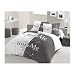 Produktbild Lovely Home You & Me Bettwäsche, 100 % Baumwolle, 1 Bettbezug (220°x°240°cm) + 2 Kopfkissenbezüge (65°x°65°cm), Anthrazit und Weiß