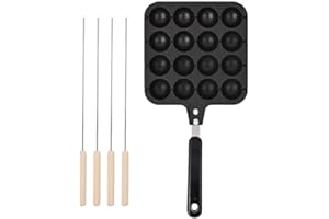 Delaman Takoyaki Grill Pan, Takoyaki Fonte Plate Non-Stick Cuisson Plateau de Moule de Cuisson Pancake Maker Moule de cuisson pour D'authentiques Pancakes Farcis Danois Poêle pour la Cuisson