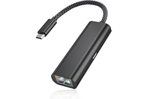 RUXELY Adaptador USB C a Gigabit Ethernet con Fuente Alimentación,Cable Cargador PD Tipo C 60W y Puerto Red RJ45 Thunderbolt 3 WiFi para iPhone 15,Google TV Chromecast,Mac,iPad 10,Laptop,Android