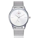 squarex Uhren für Damen Business Classic, die Armbanduhr CMK Casual Quarz Edelstahl Band Armbanduhr Analog Armbanduhr, Damen, silberfarben, AS Show