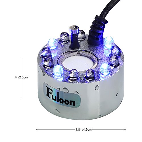 Fuloon Mist Maker Nebel-Luftbefeuchter 12 LEDs Nebel-Hersteller in Bonsai-Dekoration Licht Fogger mit AC-Adapter - 2