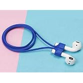 bbtech AirPods 1. / Pro / 2. / 3. / 4. / Max Uyumlu Manyetikli Silikon Boyun Askısı D&uuml;şmeyi Engelleyen İp;Mavi