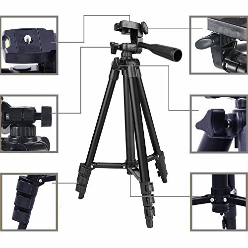 Handy Stativ-102cm Aluminium Smartphone Tripod fÃ¼r Kamera mit Handy Halter und Bluetooth Fernbedienung fÃ¼r iPhone Samsung und More Smartphones (Schwarz)