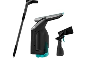 Cecotec Aspirapolvere Lavavetri Conga Popstar Glass Titanium. Spruzza, Pulisce e Aspira, 3,7 V, Autonomia di 40 min, 2 Beccucci, Include flacone spray con panno e Tubo allungabile, 100 m2