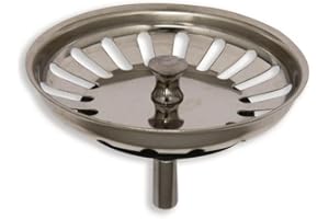 Schläfer 439720 - Bouchon universel pour échappement évier de cuisine en acier inoxydable, filtre à panier fermaris Ø 83 mm, goupille de raccord Ø 8 mm, lot de 2 pièces