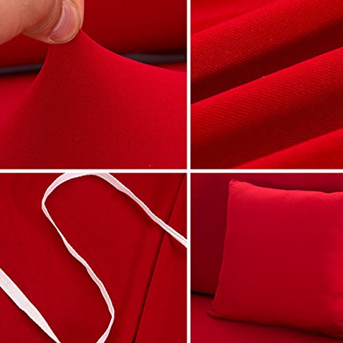 Qianle Sofaüberwurf Sofabezug Stoffdruck Atmungsaktiv 2-Sitzer Rot - 2