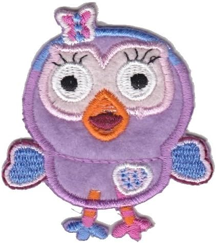 Owl (Lilac) Iron on Sew on Embroidered Badge Applique Motif Patch From PatchWOW