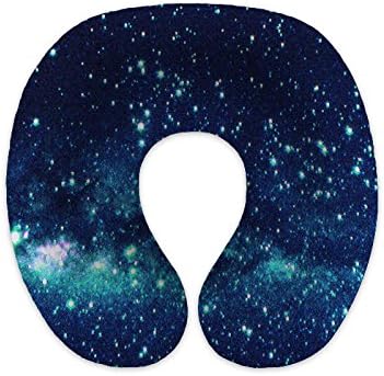 Beautiful Galaxy Starry Prints Travel Pillows Memory Foam Comfortable U Shaped Neck Support Pillows for Children Aldults Airplanes design-3