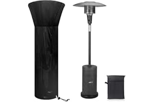 PRIKSIA Patio Heater Cover Waterproof, Outdoor Heater Cover Oxford Fabric Heavy Duty Garden Heater Protector with Storage Bag, Anti Rain UV Dust Black(226 * 85 * 48cm)