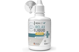 ReaVET Relax Liquid für Katzen 50ml - Beruhigung mit Baldrian, L-Tryptophan, Vitamin B12 & Melisse I Beruhigungstropfen bei Silvester, auf Reisen & Autofahrt