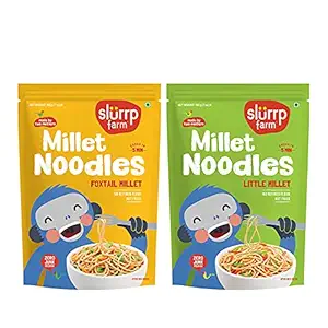 Slurrp Farm Millet Noodles ? No Maida, Not Fried, Foxtail Millet and Little Millet Noodles, Vegan 192 g Each (Pack of 2)