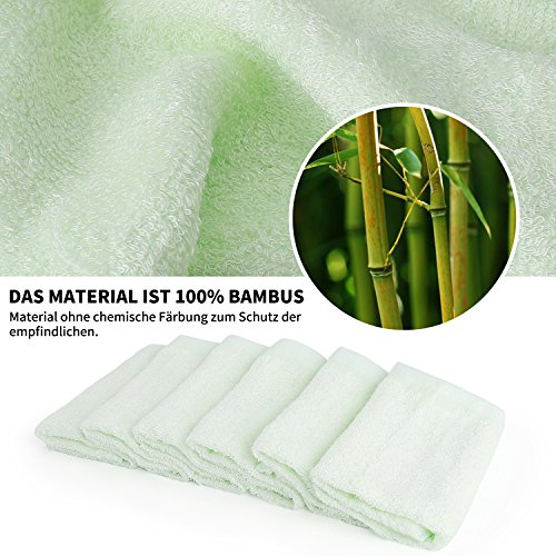 6er Pack Baby Waschlappen Super weich 25/25cm 100% Bambus-Baumwolle, von Future Founder - 3